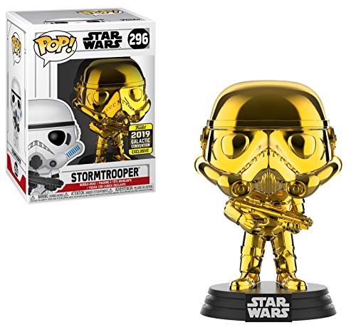 STAR WARS Funko Pop Chrome Stormtrooper – Figura realizada en Vinilo y de Unos 9 cm de Altura (2019 Galactic Convention)