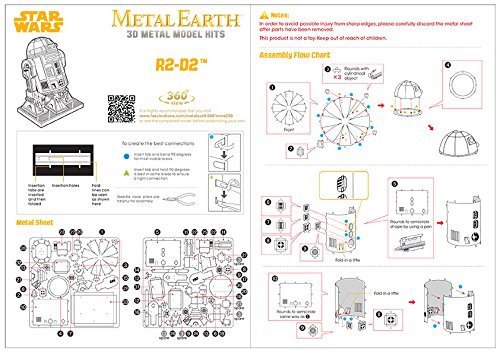 Star Wars-Maqueta de metal 3D R2-D2, color plateado Earth MMS250 , color/modelo surtido