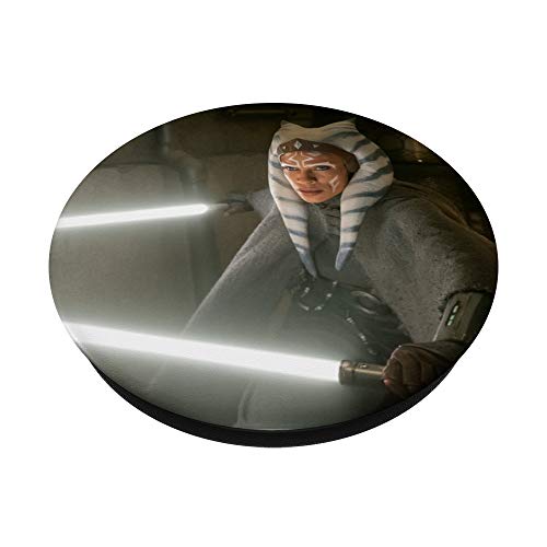 Star Wars The Mandalorian Ahsoka Tano Lightsaber Battle PopSockets PopGrip: Agarre intercambiable para Teléfonos y Tabletas