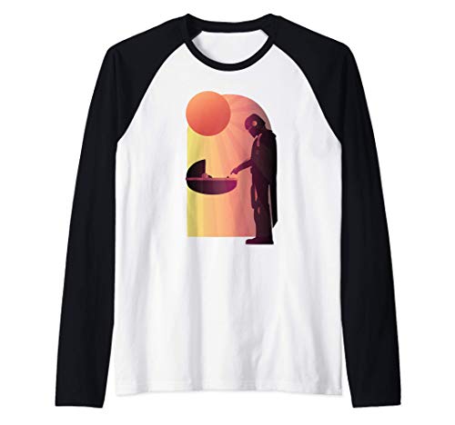 Star Wars The Mandalorian The Child Discovery Silhouette Camiseta Manga Raglan