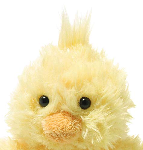 Steiff- Soft Cuddly Friend Original Pipsy-Pollito Aprox. 14 cm. Peluche de la Marca botón en la Oreja. para bebés Desde el Nacimiento, Color Amarillo (073892)