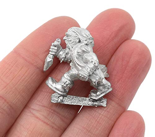 Stonehaven Miniatures Figura en miniatura de nigromante enano masculino, 100% metal de peltre – 23 mm de alto – (para juegos de guerra de mesa de escala de 28 mm) – Fabricado en Estados Unidos