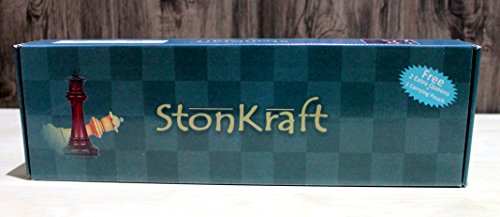 StonKraft - 43x43 cm Juego de ajedrez Plegable de Vinilo de Torneo de con Piezas de plástico sólidas (con una Reina Extra) - Ideal para Jugadores Profesionales de ajedrez