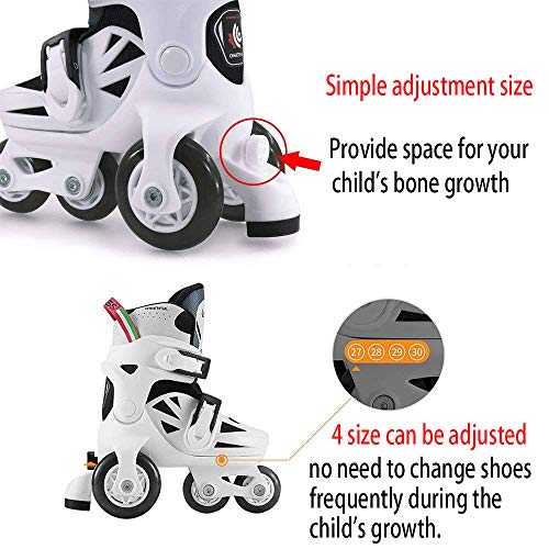 Sumeber Patines en línea para niños, línea tridimensional con longitud variable para niños y niñas, para exteriores e interiores, Niños Niñas infantil, azul, S(31-34)