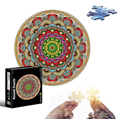 Sunshine smile Puzzle Redondo 1000 Piezas,Rompecabezas Redondo,Puzzle Creativo Puzzle Adultos,Puzzle Circular para Adultos,Puzzle Adultos Redondo Puzzle,Redondo Puzzle Creativo(Flor de la Suerte)