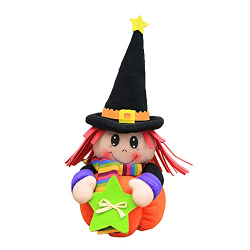 suoryisrty Peluches, Soporte de Halloween Bruja Calabaza Muñeca Adorno de Fiesta en casa Atmósfera Atrezzo Mesa