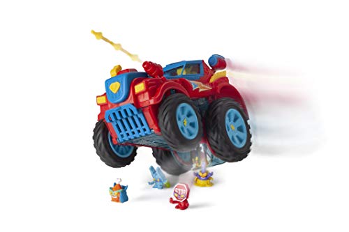 SuperZings - PlaySet Héroe Truck (PSZSP112IN20) con Vehículo y 2 Figuras Especiales + Serie 4 - Blíster con 10 Figuras (PSZ4B016IN00), 9 Figuras y 1 Figura Dorada Super Rare