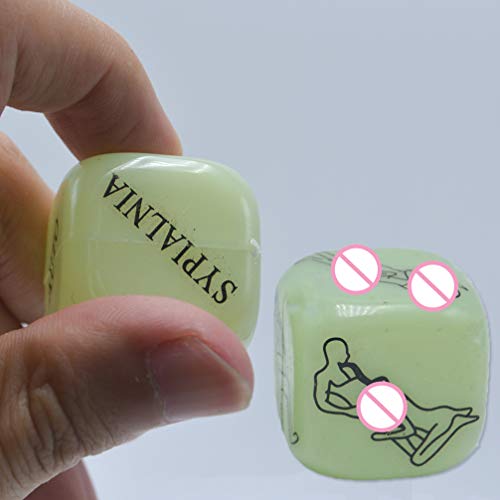 Supvox 2Pcs Posición Divertida Juguetes de Dados de Amor Que Brillan en La Oscuridad Juego de Rol Romántico Juego de Dados Juguetes para Despedida de Soltera Fiesta de Despedida de