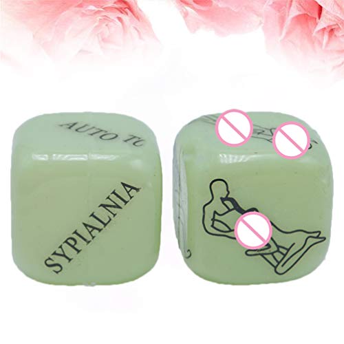 Supvox 2Pcs Posición Divertida Juguetes de Dados de Amor Que Brillan en La Oscuridad Juego de Rol Romántico Juego de Dados Juguetes para Despedida de Soltera Fiesta de Despedida de