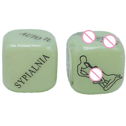 Supvox 2Pcs Posición Divertida Juguetes de Dados de Amor Que Brillan en La Oscuridad Juego de Rol Romántico Juego de Dados Juguetes para Despedida de Soltera Fiesta de Despedida de