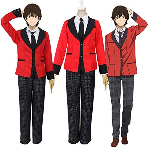 Suzui Ryota Kakegurui Jugador Compulsivo Halloween Anime Cosplay Conjunto Completo Chaqueta de Vestir Hyakkaou Academia privada Vestido de Uniforme Escolar