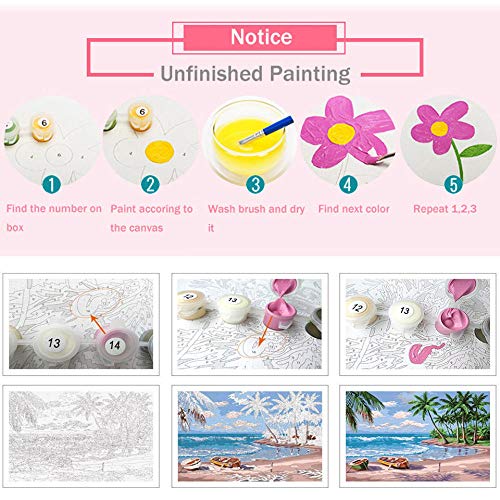 SXCDFV DIY Pintura Al Óleo Pintar por Numeros Kits para Adultos Y Niños Juego Completo De Pintura Acrílica Y 3 Pinceles-Enamorarse -40*50Cm（Sin Marco