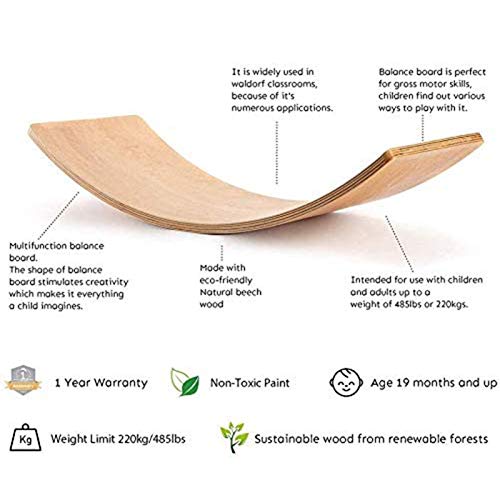 Tabla de equilibrio de madera para niños, placa curva de viga de equilibrio, juguetes de balancín, educación temprana, entrenamiento de niños es yoga, columpio de, tabla de madera Montessori,103cm