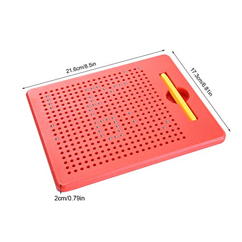 Tablero de Dibujo de La Tableta de Las Bolas Magnéticas de Los Niños Juego Libre Juguete de Dibujo Educativo para La Tarjeta de La Creación de La Bola de La Escritura de La Bola de Acero (Red)