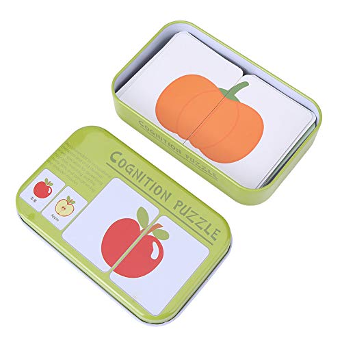 Tarjetas de Aprendizaje para bebés, 16 Pares de Rompecabezas a Juego Tarjetas de cognición Juguete de Inteligencia para niños pequeños(Frutas)