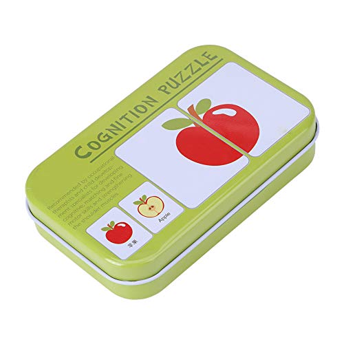 Tarjetas de Aprendizaje para bebés, 16 Pares de Rompecabezas a Juego Tarjetas de cognición Juguete de Inteligencia para niños pequeños(Frutas)