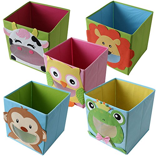 TE-Trend Caja Plegable Caja de Juego Motivo Animal Almacenamiento Juego Habitación Juego - Vaca