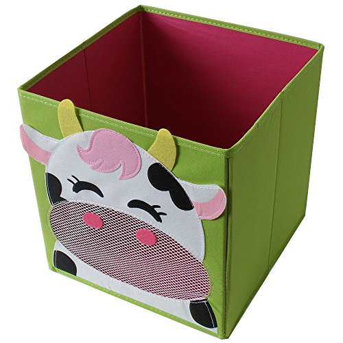 TE-Trend Caja Plegable Caja de Juego Motivo Animal Almacenamiento Juego Habitación Juego - Vaca