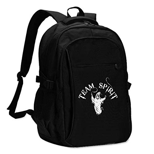 Team Spirit - Mochila gráfica con puerto USB para colegio o colegio (15 pulgadas)