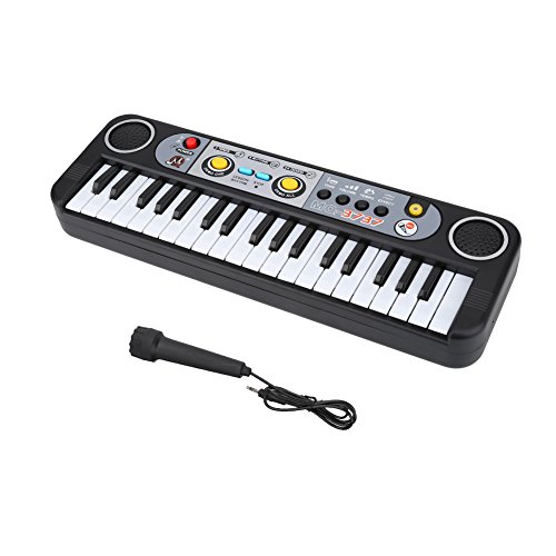 Teclado Piano Electrónico para Niños Instrumentos Musicales de Juguete,Órgano Electrónico Piano Electrónico 37 Teclas Portátil Teclado Piano Digital Electrico con Micrófono