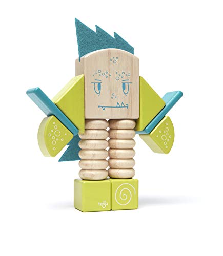 Tegu Juego de Bloques de Construcción de madera magnéticos ZIP ZAP Monstruos pegajosos - 12 piezas , color/modelo surtido