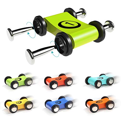 TOP BRIGHT Circuito de Carreras con Coches de Juguete para Bebés y Niños pequeños de 1 a 3 años - Pista de Rampas con 6 Mini Coches y 3 Puentes - Madera de Calidad sin BPA - Seguro y Divertido