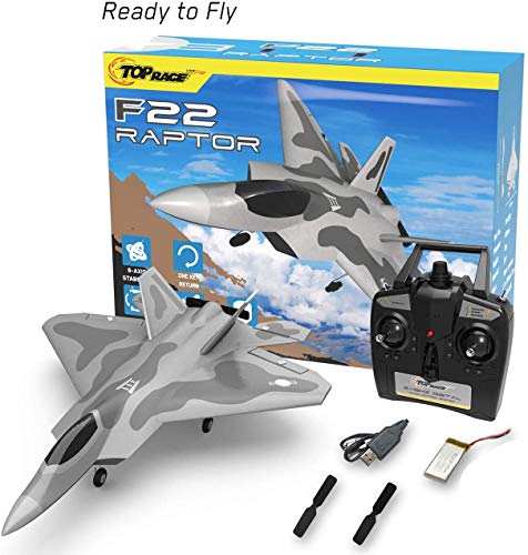 Top Race RC Fighter Jet, Avión RC de 4 canales listo para volar para adultos, Avión RC de alta velocidad, Listo para volar Hobby RC Avión adulto TR-F22B