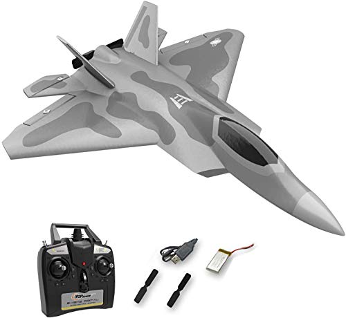 Top Race RC Fighter Jet, Avión RC de 4 canales listo para volar para adultos, Avión RC de alta velocidad, Listo para volar Hobby RC Avión adulto TR-F22B