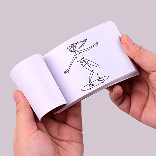 Topuality Kit de libro abatible con mini almohadilla de luz Caja de luz LED Diseño de tableta con orificio 300 hojas Flipbook Papel Tornillos de unión para trazado dibujo Animación Boceto Creación