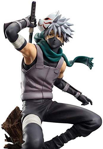 TOSRB Naruto Hatake Kakashi Figura Estatua ? Kakashi con máscara ? 21cm ?8.2 Pulgadas? ? Colección de Regalos de cumpleaños para niños y Adultos Modelo de Juguete