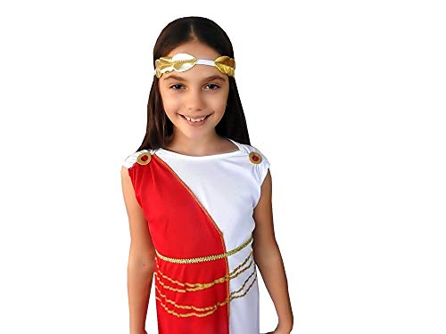 Traje romano antiguo - blanco - disfraz - niña - 5-7 años - Diosa griega - halloween - carnaval - fiestas - talla m - idea de regalo para cumpleaños