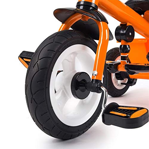 Triciclo Bebe| Evolutivo para Niños De 2-5 Años| Bicicleta Plegable |con Ruedas De Gomas Y Conducción Silenciosa| Amarillo | Naranja | Blanco | 74X47X115CM (Color : Orange)