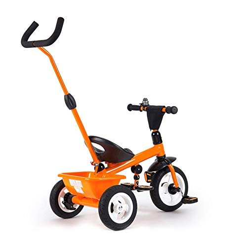 Triciclo Bebe| Evolutivo para Niños De 2-5 Años| Bicicleta Plegable |con Ruedas De Gomas Y Conducción Silenciosa| Amarillo | Naranja | Blanco | 74X47X115CM (Color : Orange)