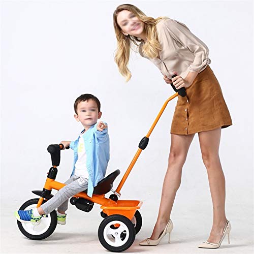 Triciclo Bebe| Evolutivo para Niños De 2-5 Años| Bicicleta Plegable |con Ruedas De Gomas Y Conducción Silenciosa| Amarillo | Naranja | Blanco | 74X47X115CM (Color : Orange)