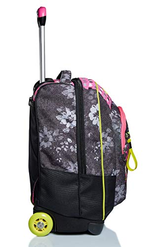 Trolley Seven Flying Dreams, Color Negro, 2 en 1, Mochila con Cross-Over System, Escuela y Viaje