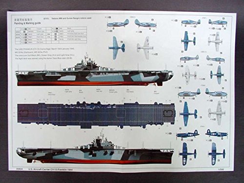 Trumpeter 5604 - US Aircraft Carrier CV-13 Franklin 1944 - Barco poortaviones en miniatura (escala 1:350) [importado de Alemania]