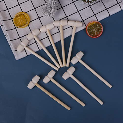 TUANTUAN 30 piezas Mini Martillo de Madera Mallets de Madera Golpeando Mazo de Cangrejo Langosta Mazo con Mango Largo para Juguetes, Mariscos, Artesanía de Cuero y Joyería Artesanía