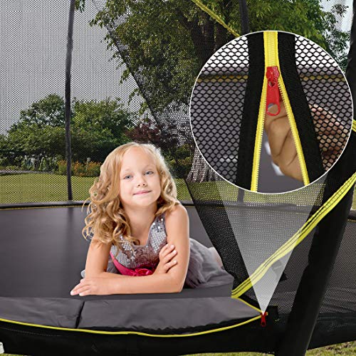 Ultrasport Cama elástica de Jardín, Set con Superficie de Salto, Red de Seguridad, Postes Acolchados y Cubierta del Borde, Resistente a la Intemperi, Unisex,Springs o sistema de cuerdas elástico