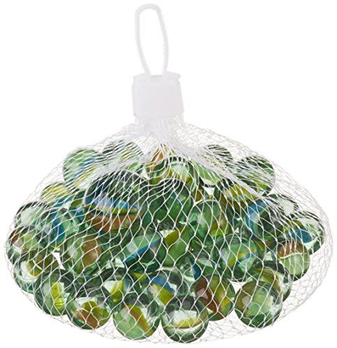 Unbekannt 50 canicas pequeñas + 1 gran canicas en bolsa – Canicas de cristal para niños – Canicas coloridas de 1,5 cm y 2,5 cm – Canicas decorativas – Para pista de canicas