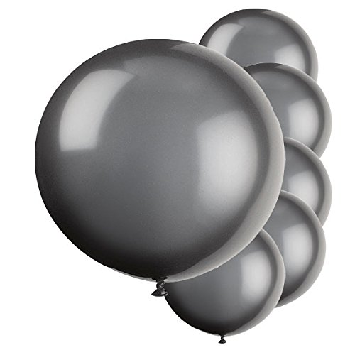 Unique Party- Globos Gigantes de Látex para Fiestas, Paquete de 6, Color negro (56728)