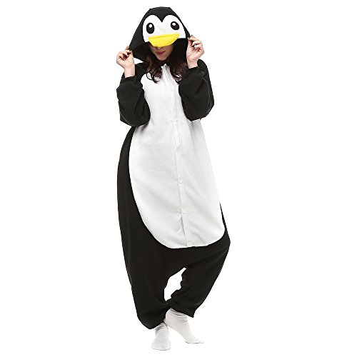 Unisex Pijamas para Adultos Cosplay Animales de Vestuario Ropa de Dormir Halloween y Navidad Blanco Negro Talla 146-159cm(S)