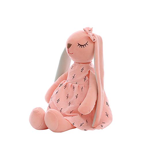 URFEDA Muñeca Conejo Orejas Largas Peluche Liebre de Conejo Steiff Almohada de Cama de bebé de Conejo Rosa uguetes de Peluche Suaves niño Rosa 35cm