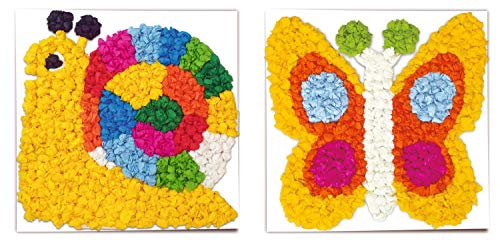 Ursus 21290002 - Juego de 6 cartulinas fotográficas de 300 g/m² Aprox. 22,5 x 22,5 cm, Estampado de Animales por una Cara, 200 Hojas de Seda de Flores en 10 Colores Blanco.