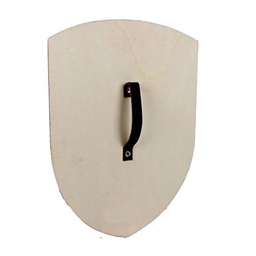 VAH Escudo DE Madera Disfraz Caballero Medieval Modelo DRAGÓN Negro Forma Curva 37 cm Largo