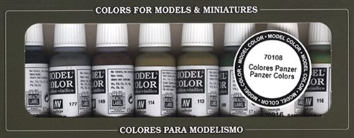 VALLEJO-3070108 70108 VALLEJO Model Color Set 8 Col, Surtido (3070108)