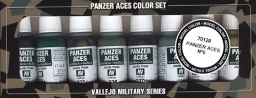 VALLEJO-3070128 70128 VALLEJO Panzer Aces Set 8 Col, Color Surtido (3070128)