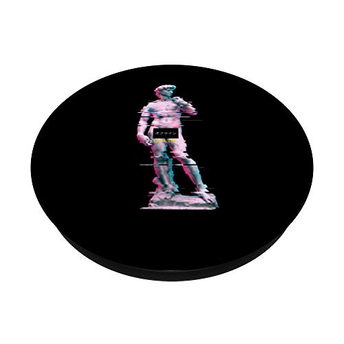 Vaporwave retro 80s 90s David Estatua de Defectos art camise PopSockets PopGrip: Agarre intercambiable para Teléfonos y Tabletas