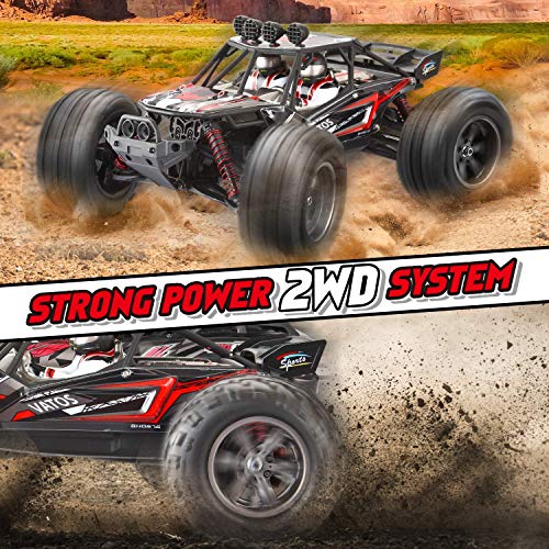 VATOS RC Coche de Alta Velocidad Vehículo Todo Terreno 1:12 Escala 2WD 26 + mph Impermeable Todo Terreno Coche de Control Remoto Buggy Coches RC para Niños y Adultos