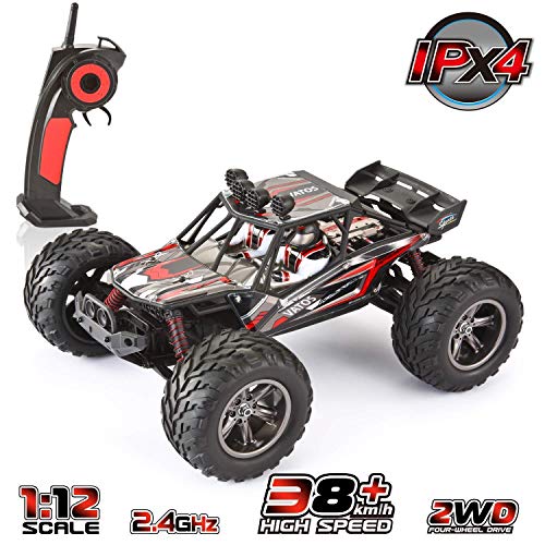 VATOS RC Coche de Alta Velocidad Vehículo Todo Terreno 1:12 Escala 2WD 26 + mph Impermeable Todo Terreno Coche de Control Remoto Buggy Coches RC para Niños y Adultos