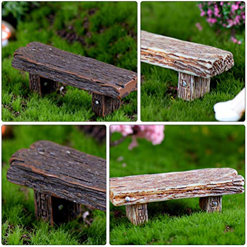 Veemoon 6Pcs Banco en Miniatura Banco de Casa de Muñecas Mini Taburetes de Madera Taburete en Miniatura Decorativo Figuras de Micro Paisaje para Manualidades DIY Decoración de Paisaje de